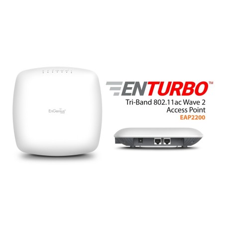 EnGenius EAP2200 EnTurbo Tri-Band 11ac Wave 2 Indoor Wireless Access Point Speed 2.2Gbps