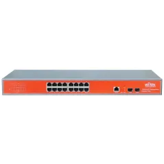 Wi-Tek WI-PMS318GF L2-Managed POE Switch 16 Port Gigabit 2 Port SFP มาตรฐาน 802.3af/at กำลังไฟสูงสุด 350W