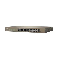 TENDA TEF1226P-24-440W L2 Manage PoE Switch 24 Port 100Mbps, 2 Port Gigabit/SFP จ่ายไฟ POE 802.3at 440W