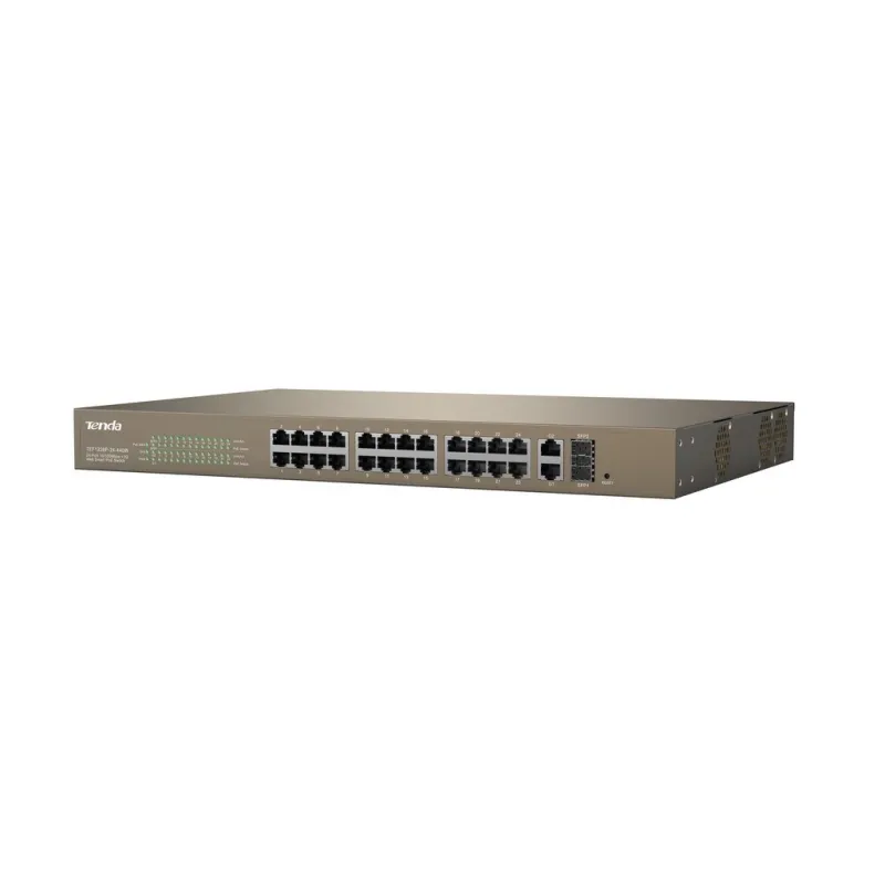 TENDA TEF1226P-24-440W L2 Manage PoE Switch 24 Port 100Mbps, 2 Port Gigabit/SFP จ่ายไฟ POE 802.3at 440W