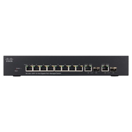 Cisco SG300-10PP L3-Managed POE Switch 8 Port Gigabit 2-Port SFP, POE 8 Port AT 62W