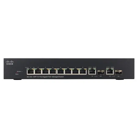 Cisco SG300-10PP L3-Managed POE Switch 8 Port Gigabit 2-Port SFP, POE 8 Port AT 62W