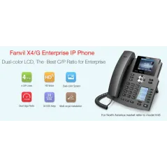 Fanvil X4G IP-Phone 4 SIP Lines Account , HD Voice, LCD Color 320x240 Phonebook Port Gigabit PoE