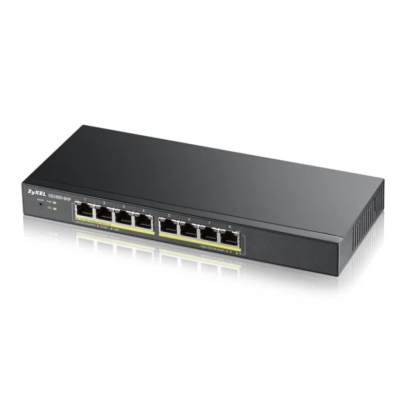 GS1900-8HP Zyxel L2 Smart Managed POE Switch 8 Port Gigabit จ่ายไฟ POE 8 Port 70W