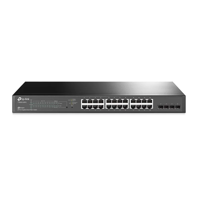 TP-LINK T1600G-28PS JetStream 24-Port L2 Managed Gigabit POE Switch 4 SFP Slots 192W