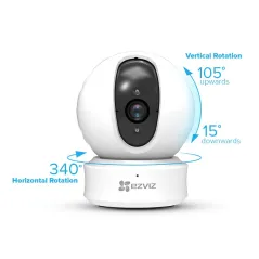 ezviz C6C Mini 360 Pan/Tilt Wi-Fi Camera Night Vision, ดู Online ผ่าน Cloud พร้อม microSDHC 8GB