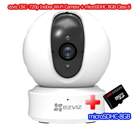 ezviz C6C Mini 360 Pan/Tilt Wi-Fi Camera Night Vision, ดู Online ผ่าน Cloud พร้อม microSDHC 8GB