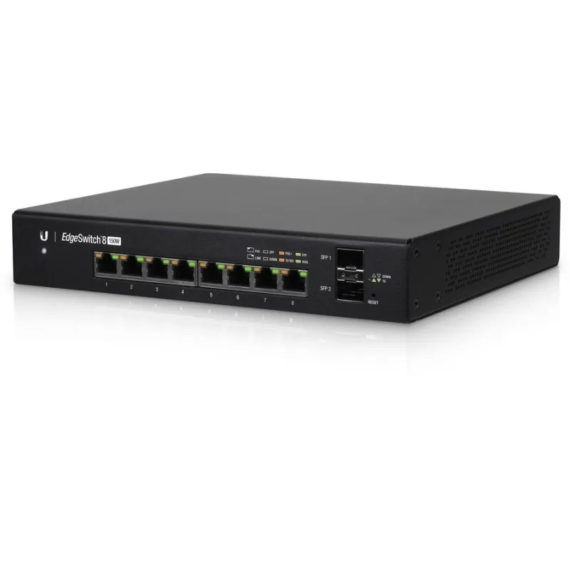 Ubiquiti EdgeSwitch ES-8-150W L2/L3 Managed Gigabit POE Switch 8 Port, 2 Port SFP, VLAN, Routing