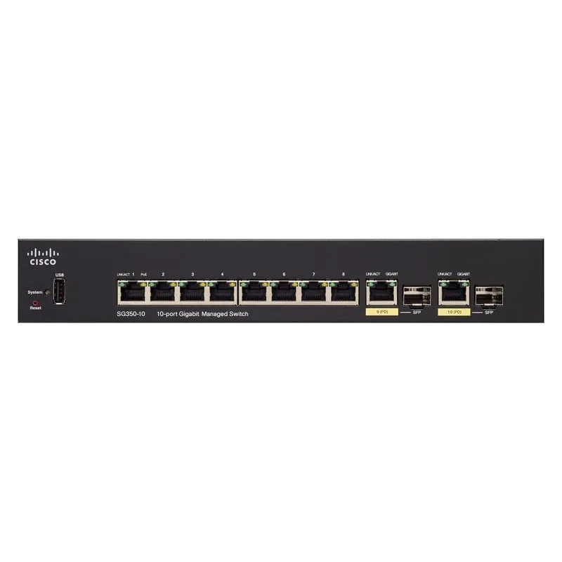 Cisco SG350-10 L3-Managed Switch 8 Port Gigabit SFP Routing