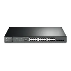 TP-LINK T2600G-28MPS (TL-SG3424P) 24-Port Gigabit L2 Managed PoE+ Switch,4 SFP, POE 24 Port 384W