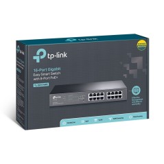 TP-Link TP-LINK TL-SG1016PE 16-Port Gigabit Easy Smart PoE Switch, 8-Port PoE+, POE 8 Port 110W