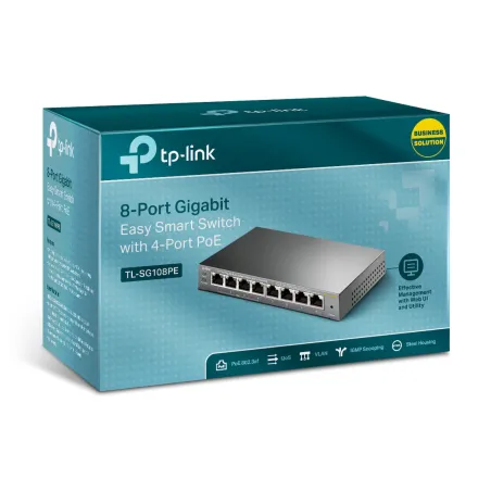 TL-SG108PE TP-LINK 8-Port Gigabit Easy Smart PoE Switch, 4-Port PoE, POE 4 Port 55W
