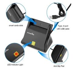 Smart Card Reader Rocketek RT-SCR2 Type ISO7816 Class A, B, C ฟรี Software อ่านบัตร