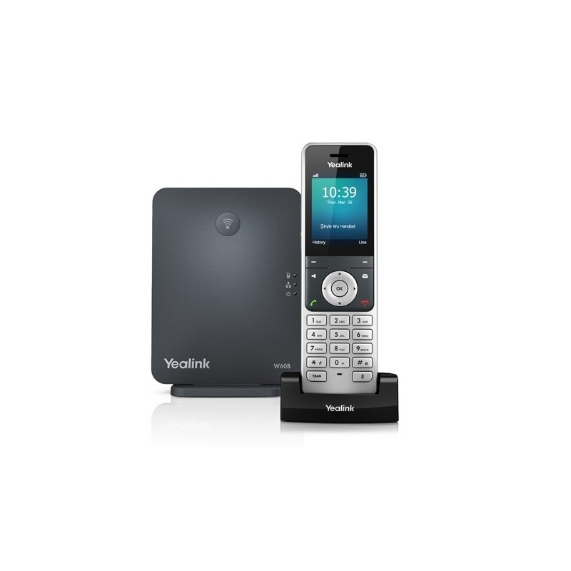 Yealink W60P Dect IP Phone พร้อม IP Base W60B หน้าจอสี 2.4" HD Voice รองรับ POE