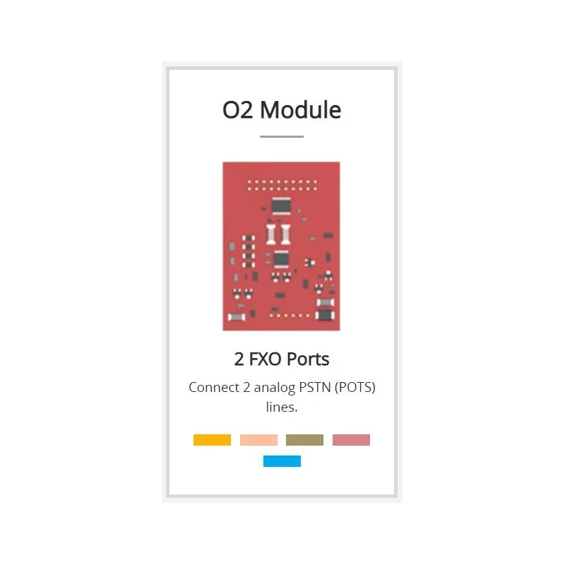 Yeastar O2 Module (2 FXO Port) สำหรับเชื่อมต่อกับเครือข่ายโทรศัพท์ PSTN ได้ 2 คู่สาย