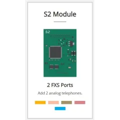 Yeastar S2 Module (2 FXS Port) สำหรับเชื่อมต่อกับโทรศัพท์ Analog ได้ 2 คู่สาย