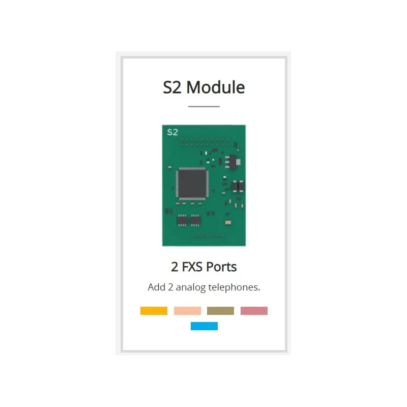 Yeastar S2 Module (2 FXS Port) สำหรับเชื่อมต่อกับโทรศัพท์ Analog ได้ 2 คู่สาย