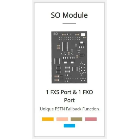 Yeastar SO Module (1 FXS + 1 FXO Port) สำหรับเชื่อมต่อกับโทรศัพท์ PSTN 1 คู่สาย โทรศัพท์ Analog 1 คู่สาย