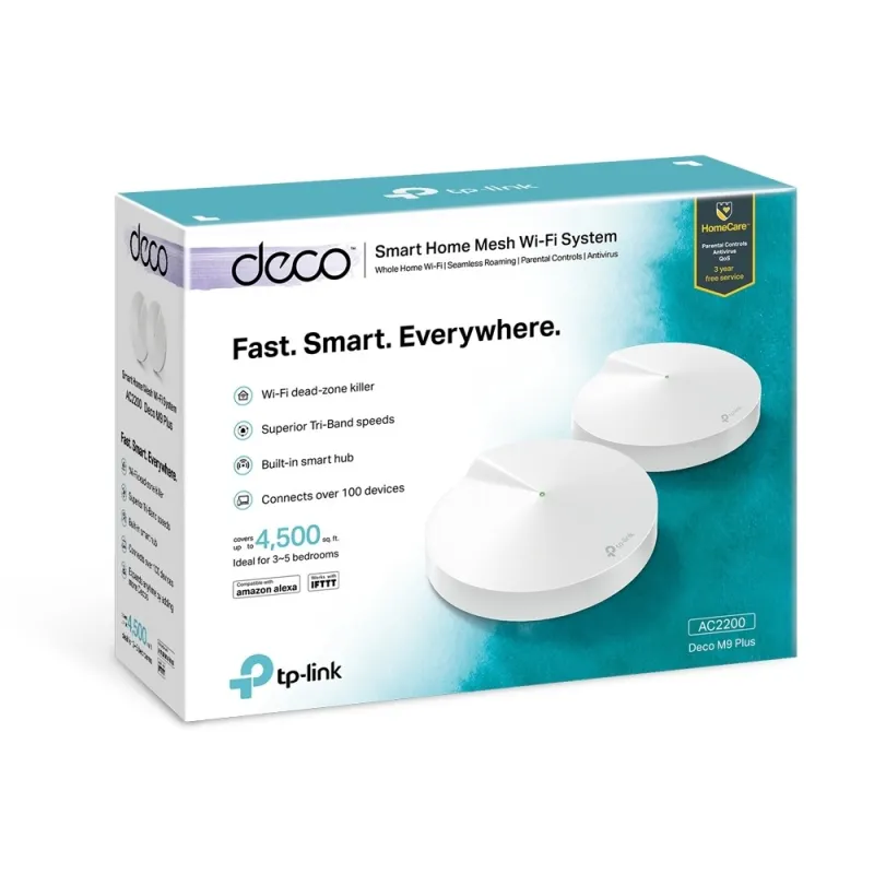 TP-LINK Deco M5 (Pack-2) AC1300 Whole Home Mesh Wi-Fi System, 2 Port Gigabit