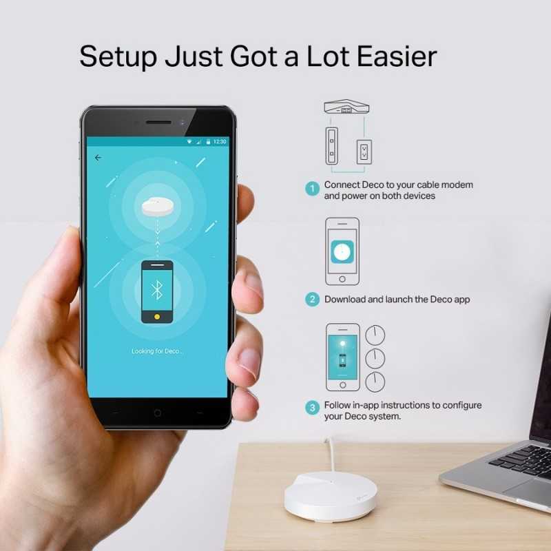 TP LINK Deco M5 Pack 2 AC1300 Whole Home Mesh Wi Fi System Gigabit