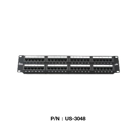 Link US-3048 Patch Panel 48 Port มาตรฐาน CAT 5E ขนาด 2U Rack Mount Support