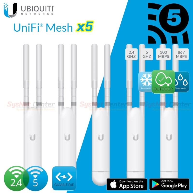 Ubiquiti UniFi AC Mesh Pack5 UAP-AC-M-5 Indoor/Outdoor AP Wireless AC Dual Band 1167Mbps