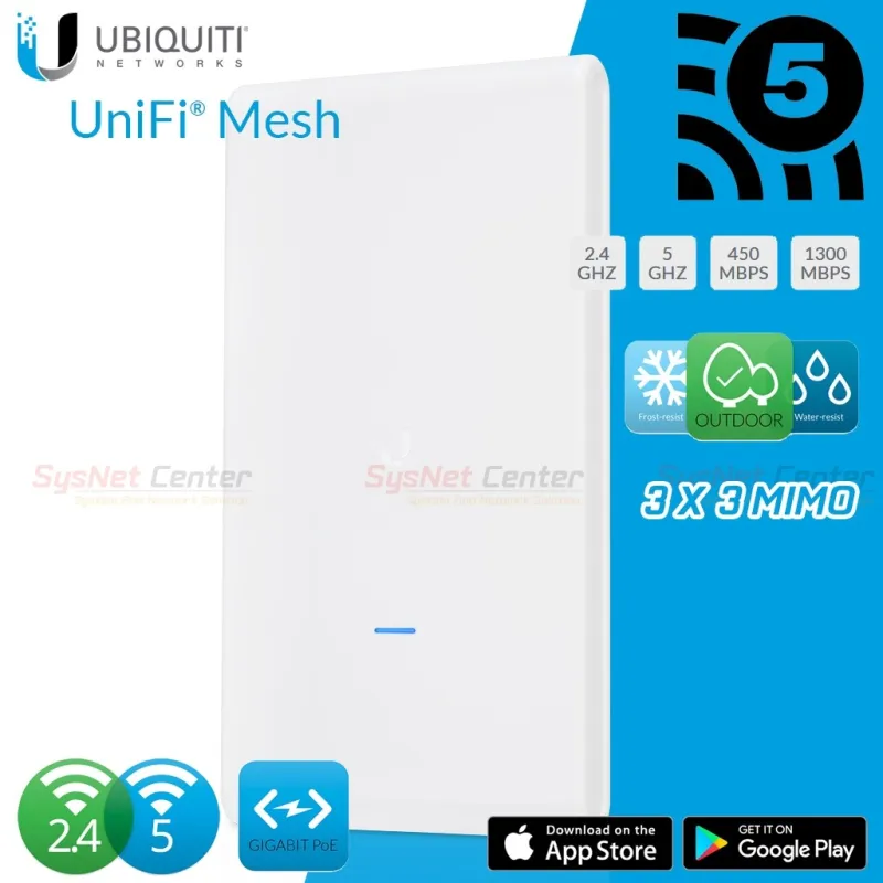 Ubiquiti UniFi AC Mesh Pro UAP-AC-M-PRO Outdoor AP Wireless AC-Dual Band Dual-omni antennas, 1750Mbps