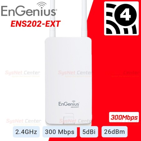 Engenius ENS202EXT Wireless Accees Point Outdoor 2.4GHz 300Mbps รองรับ User ได้มาก พร้อม POE