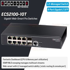Edgecore ECS2100-10T L2-Managed Gigabit Web-Smart Pro Switches 8 Port, 2 Port SFP