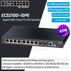 Edgecore ECS2100-10PE L2-Managed Gigabit POE Switches 8 Port, 2 SFP, POE 65W