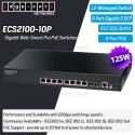 Edgecore ECS2100-10P L2-Managed Gigabit POE Switches 8 Port, 2 SFP, POE 125W