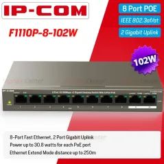 IP-COM F1110P-8-102W POE Switch 8 Port 100Mbps, 2 Port Gigabit จ่ายไฟ POE 802.3at 8 Port 120W