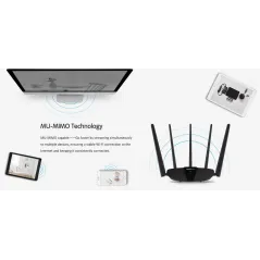 TOTOLINK A3100R AC1200 MU-MIMO Wireless Dual Band Gigabit Router 2.4/5GHz 1200Mbps, 2 Port Gigabit