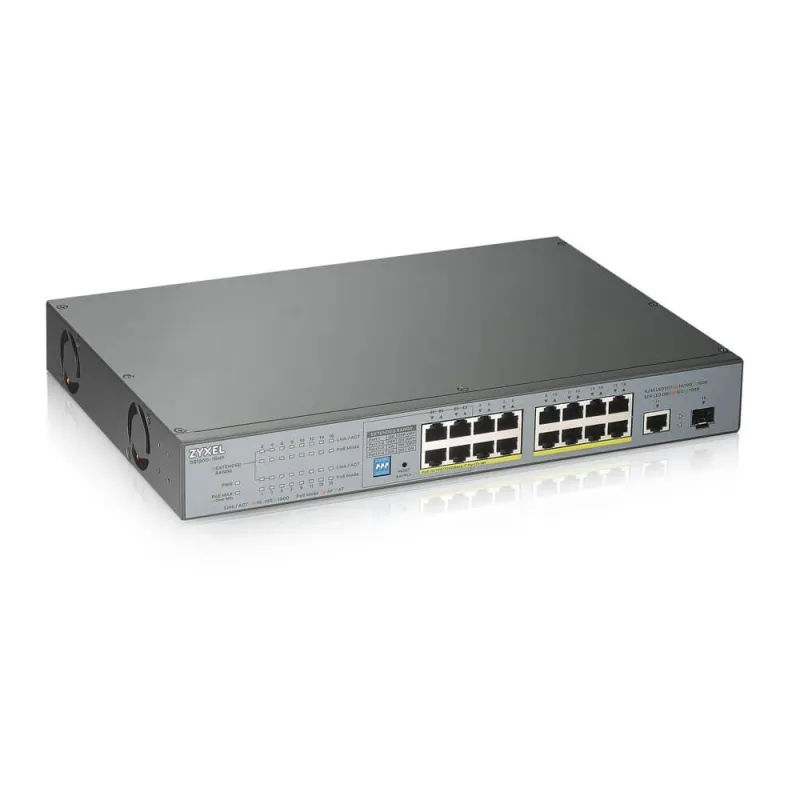 GS1300-18HP Zyxel Gigabit POE Switch 16 Port POE 802.3at 170W