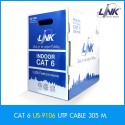 LINK US-9106 CAT6 UTP (250 MHz) w/Cross Filter, 23 AWG, CMR ความยาว 305 เมตร