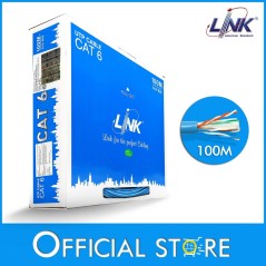 LINK US-9106A-1 CAT6 UTP (250 MHz) w/Cross Filter, 24 AWG, CM Blue ความยาว 100 เมตร/กล่อง