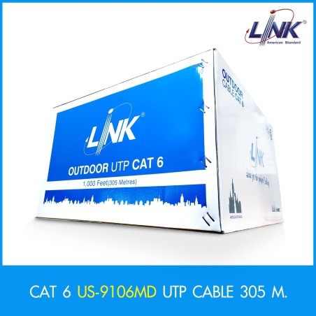 สายแลน Cat6 LINK US-9106MD UTP PE Outdoor Cross Filter 23 AWG Drop Wire 305M