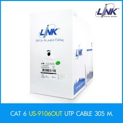 Link LINK US-9106OUT CAT 6 UTP, PE OUTDOOR w/Cross Filler, 23 AWG Double Jacket Black 305 M./Pull Bx