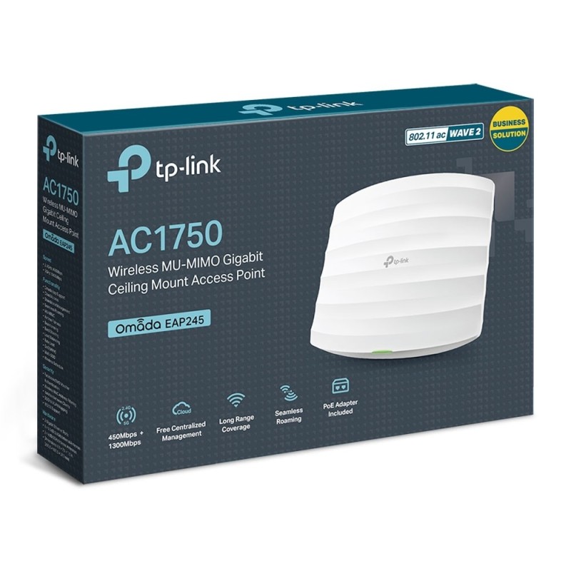TP-LINK EAP245 AC1750 Wireless Dual Band Gigabit Ceiling Mount Access Point รองรับ Controller Software