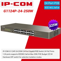 IP-COM G1124P-24-250W POE Switch 24 Port Gigabit POE 802.3af/at 225W รองรับ Port Isolate