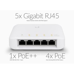 Ubiquiti Ubiquiti Unifi Switch USW-Flex L2-Managed Gigabit POE Switch 5 Port, POE 802.3af 4 Port