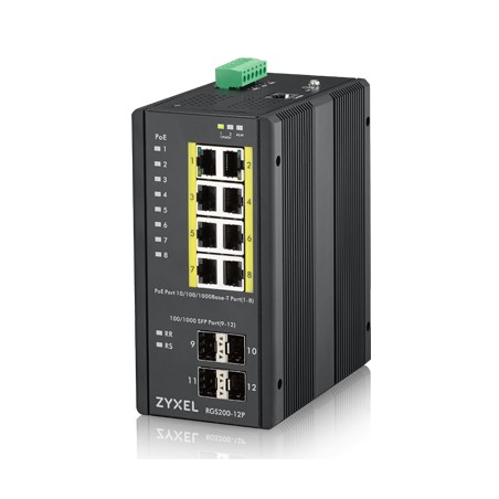 Zyxel RGS200-12P Gigabit L2 Managed PoE Switch 8 Port, 4 Port SFP 240W