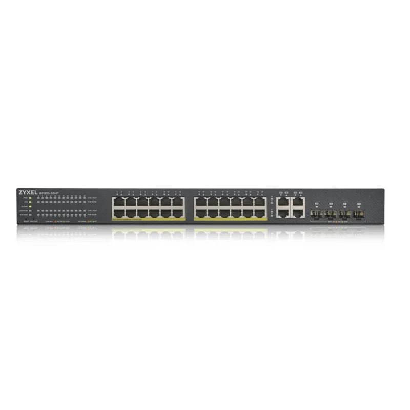 GS1920-24HPv2 Zyxel Smart Managed PoE Switch 24 Port, 4 SFP, POE 375W