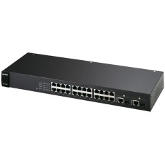ZyXel ZYXEL ES-1124 Switch 24 PORT ความเร็ว 10/100 Mbps UNMANAGED SWITCH + 2 GBE PORT + 2 SFP SLOTS + 19