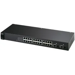 ZYXEL ES-1124 Switch 24 PORT ความเร็ว 10/100 Mbps UNMANAGED SWITCH + 2 GBE PORT + 2 SFP SLOTS + 19