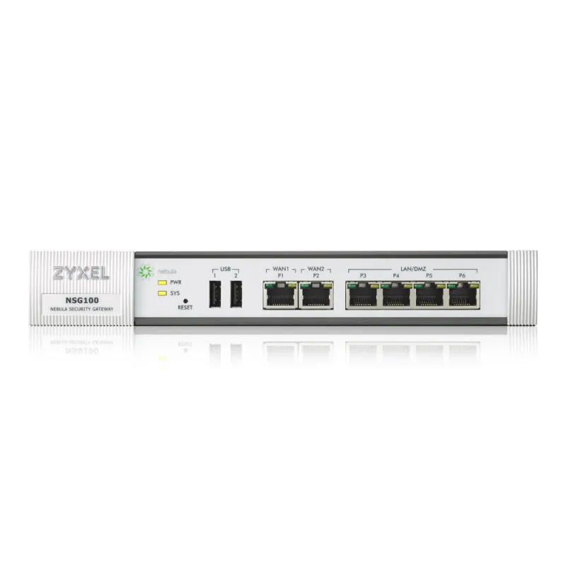 Zyxel NSG100 Nebula Cloud Managed Security Gateway, 2 Wan, Next-Gen Firewall, VPN, IDP