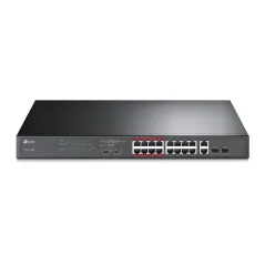 TP-LINK TL-SL1218MP Unmanaged PoE Switch 16-Port 100Mbps, 2 Port Gigabit, POE 192W