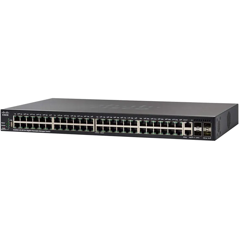 SG350X-48 Cisco Stackable L3-Managed Switch 24 Port Gigabit, 4 Port 10G, SFP+ Static Routing, VLANs