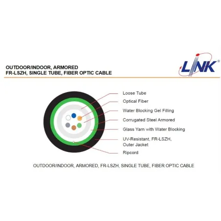 LINK UFC9304A F.O. OUTDOOR/INDOOR ARMORED 4 CORE, LSZH-FR, OS2