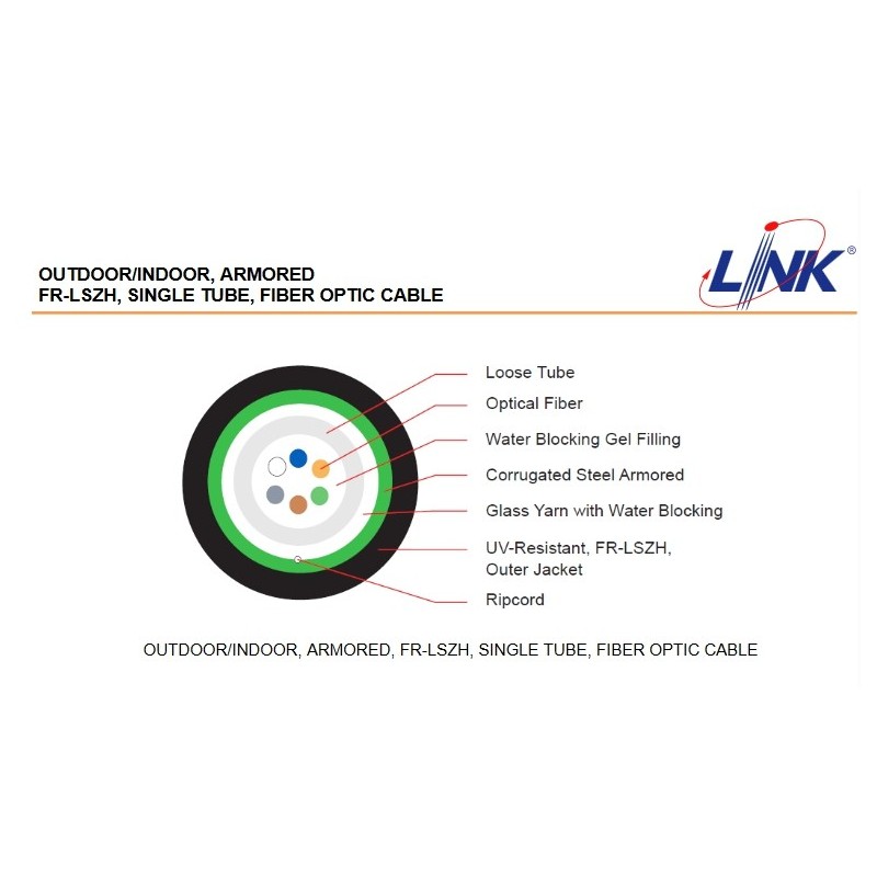 LINK UFC9324MA F.O.OUTDOOR/INDOOR,ARMORED 24CORE-FR OS2,MULTI-TUBE